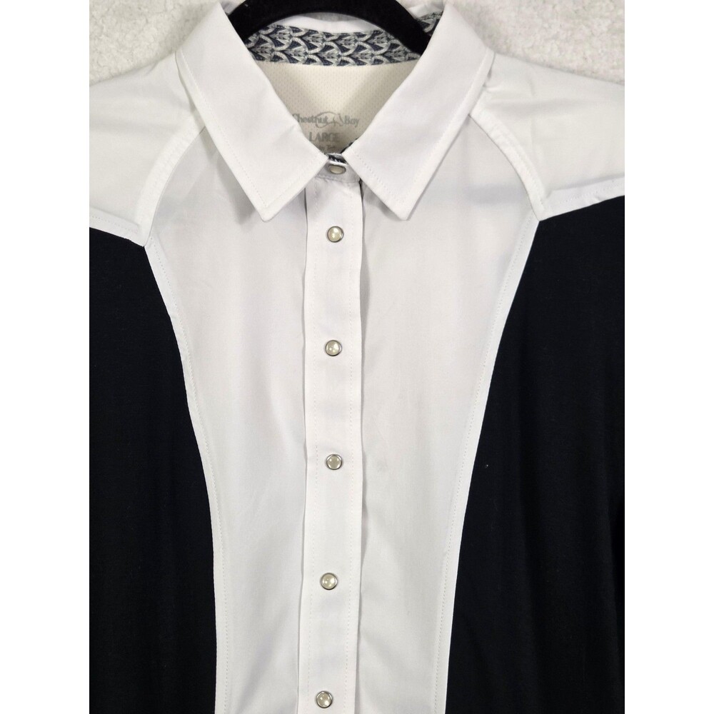 Chestnut Bay Spirit Shirt Womens L Black White Colorblock Equestrian Show Riding - Picture 2 of 11